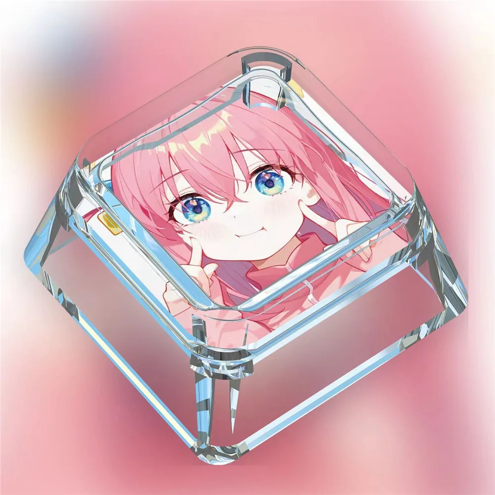 Teclas transparentes de dibujos animados personalizadas, teclas bonitas de Anime japonés para niñas, regalo para teclado mecánico Cherry MX Switch