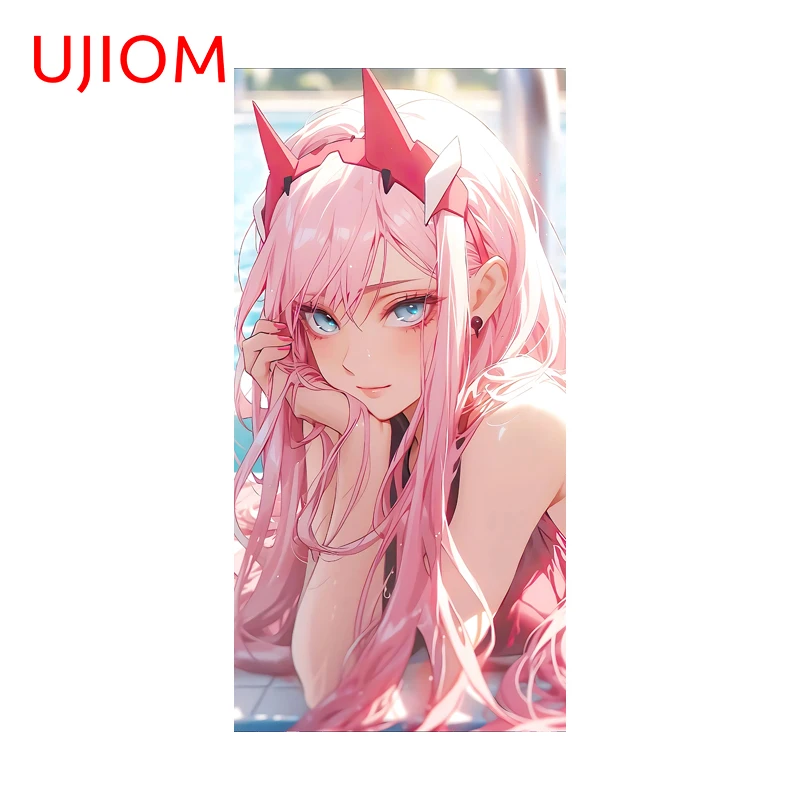 UJIOM Zero Two Graphics Wall Sticker Trendy Popular Funny Occlusion Scratch Edgy Decal Suitable For Cupboard Vestibulec Decor