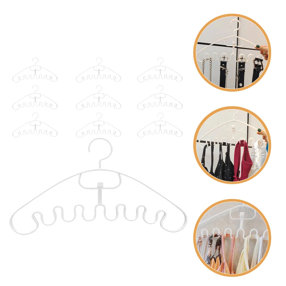

10Pcs Wavy Hanger Multi-Function Clothes Organizer for Tank Tops Bras Scarves Belts Space Saving Closet Storage Rack