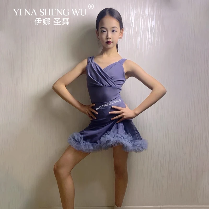 

Детские платья для соревнований по латинским танцам чача самба румба, тренировочный костюм для латинских танцев для девочек, детская одежда для выступлений на сцене