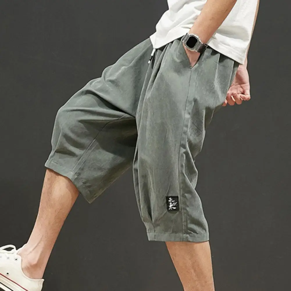 Trendy Casual Pants Mid-rise Anti-pilling Harem Pants Summer Calf-Length Harem Pants