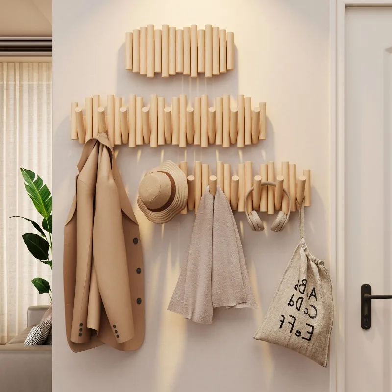 3-7-フッククリエイティブピアノキーフック壁掛け玄関リビングルーム無垢材フック家の装飾ホーム収納コートラック