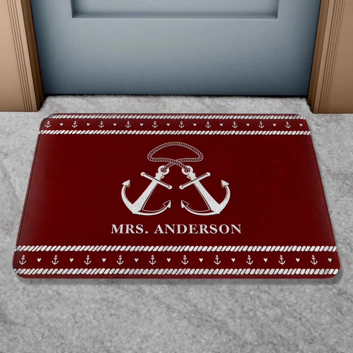 Custom Boat Name Anti Slip Door Mat Nautical Theme Bath Rug Non Slip Bathroom Mat Personalized Home Decor Floor Mat