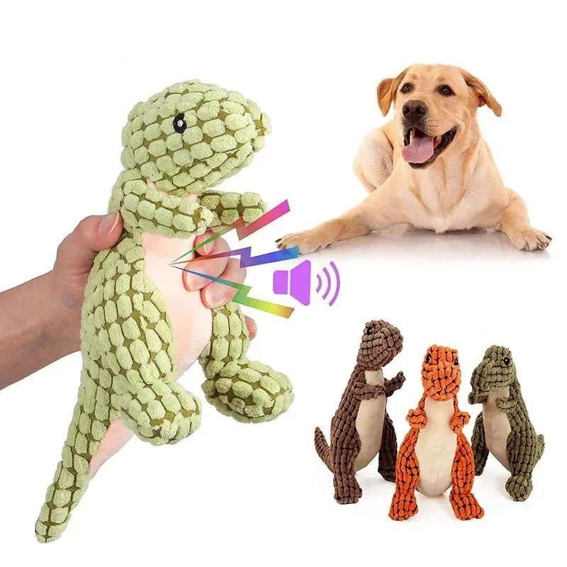 Pet Dog Squeaky Plush Dinosaur Toys Interactive Dog Chew Toys Plush Stuffing Pet Supplies Small Dog Chew Molar Toys