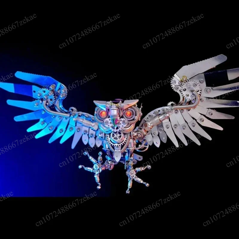 700 Pieces Retro Steampunk Owl Eagle Metal Mechanical Animal Assembly Decor Model
