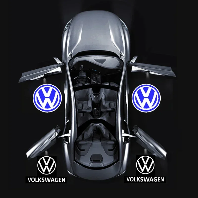 VW Car LED Door Logo Welcome Light Projector Lamps Accessories For VW GTI Polo Golf Passat B6 Tiguan Arteon Jetta T-ROC ID.4 CC