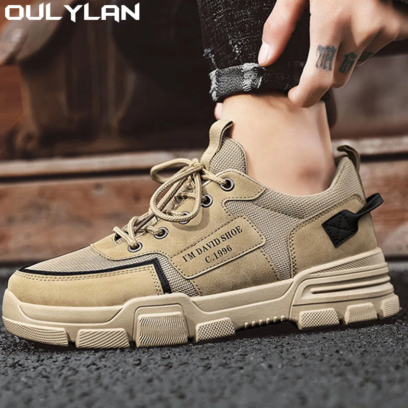 Oulylan Fashion Quality Comfortable Male Casual Shoes Board Shoes Breathable Men\'s Casual Sneakers on-Slip LaceUp Men Shoes