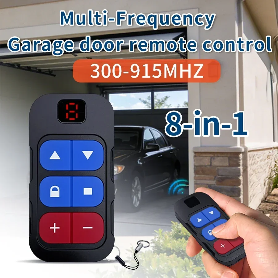 8 Channels Universal Garage Remote Controller Door Opener Gate Key Duplicator Rechargeable 433Mhz Multi-frequency 300-915MHz
