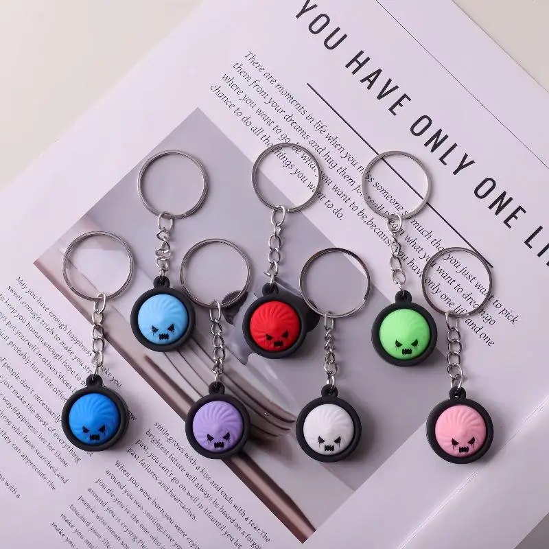5Pcs Cute Halloween Bun Fidget Keyrings Soft Stress Relief Pendant Fun Bag Ornaments for Party Favors Daily Use