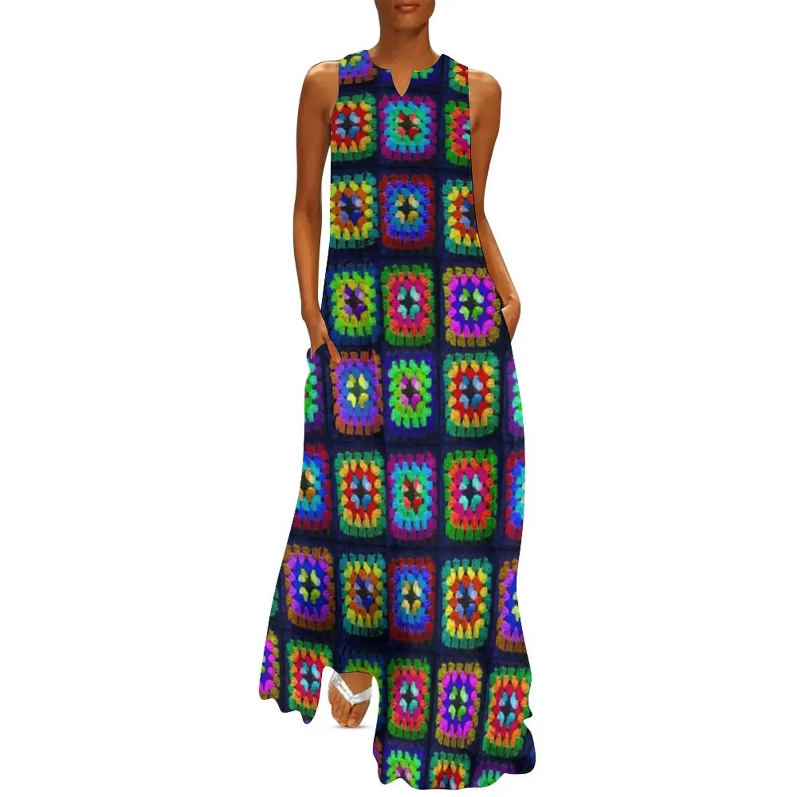 

Granny Squares Long Dress evening dresses women prom dress Women's summer long dress for women summer