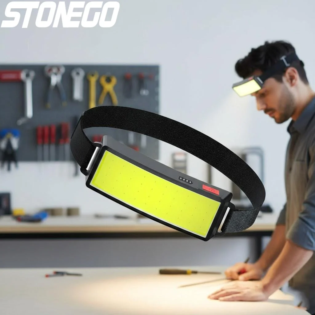 

Super Bright 3 Modes Waterproof Rechargeable LED COB Headlamp Adjustable Battery Powered Headlight for Outdoor Activities