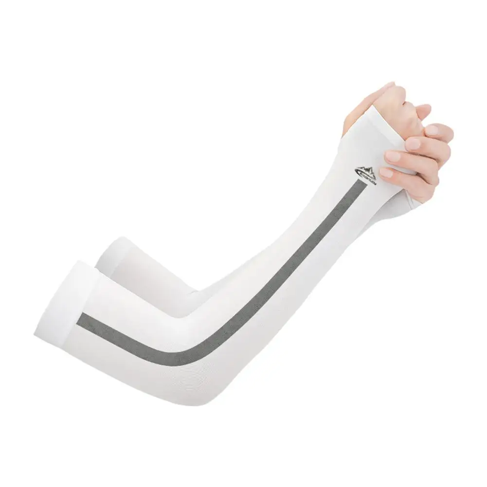 1Pair Ice Silk Sleeve Sunscreen Cuff Arm Sleeves Uv Cover Protect Anti-Slip Gloves Arm Women Outdoor Summer Riding Men Sun O1H0