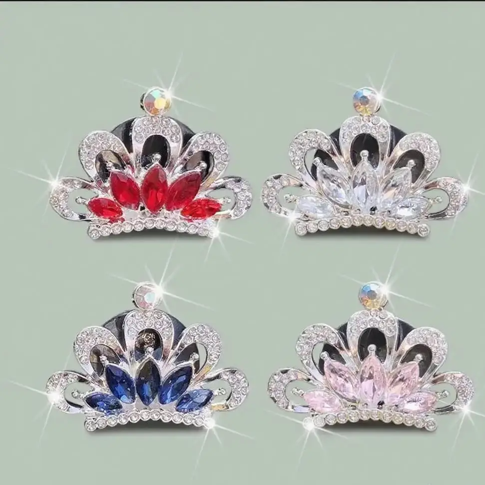 Corona de diamantes de imitación brillante, Clip de Perfume para coche, aire acondicionado para mujer, Clip de Perfume de tendencia, corona para interiores de coche