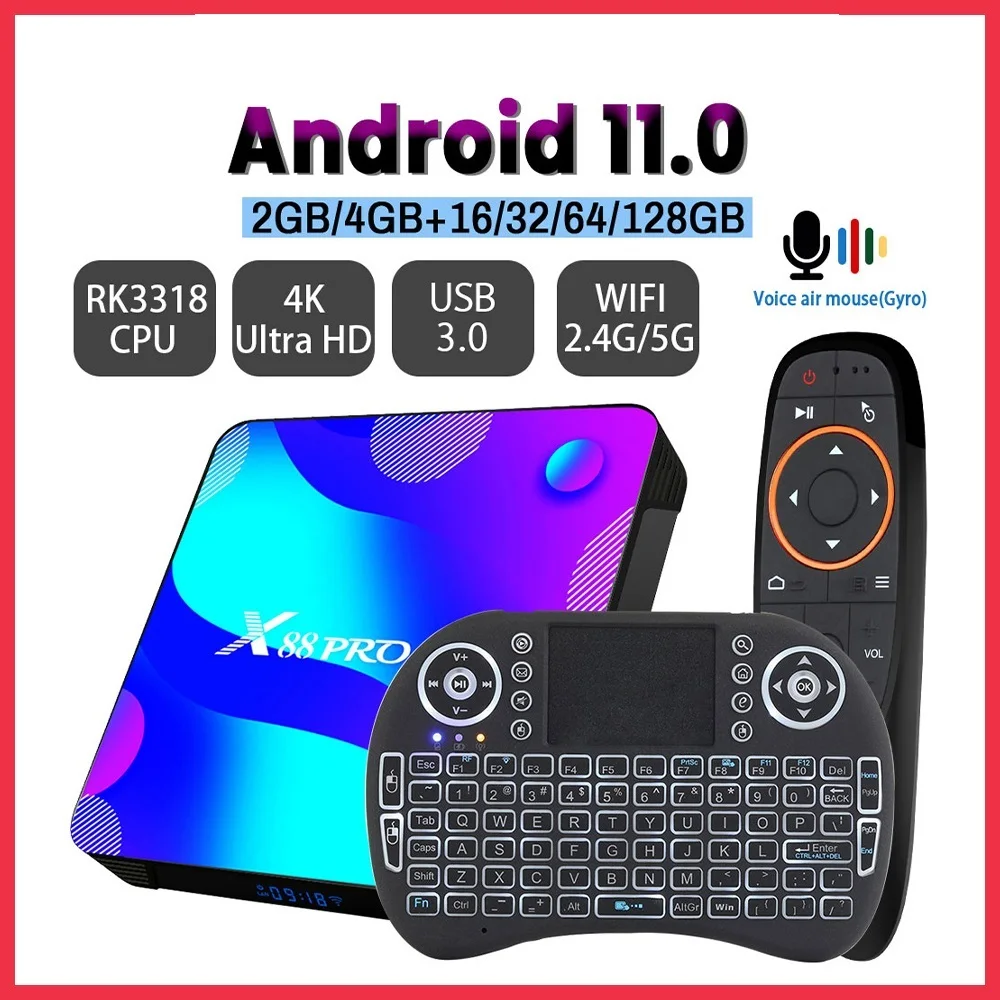 2025 Android 11 TV BOX 2.4G&5.8G Wifi 16G 32G 64G 128G 4k 3D TV receiver Media player HDR+ High Qualty Very Fast Box