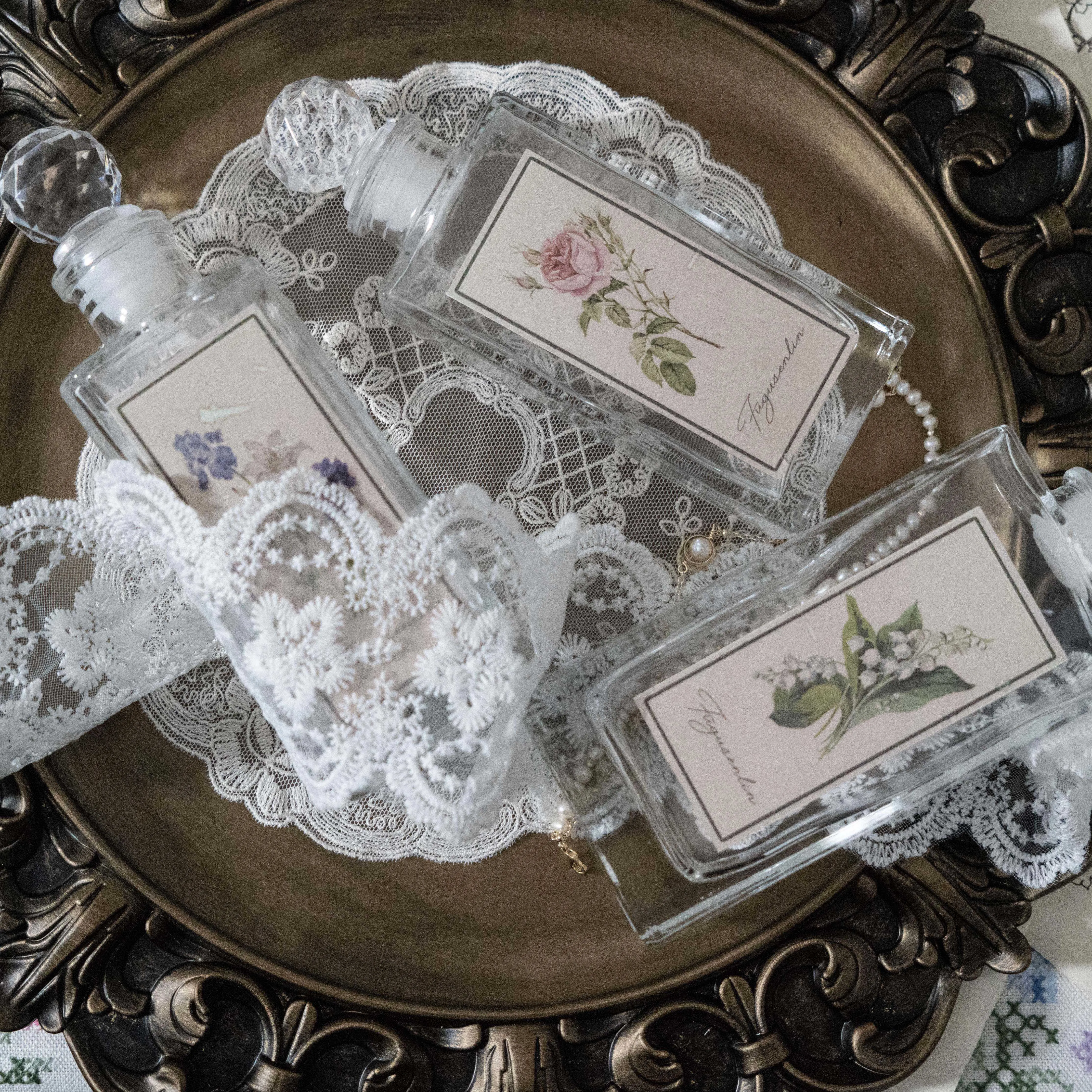 Botella de Perfume y Aroma de cristal de estilo Vintage, minimalista francés, artículos de decoración para casa de huéspedes, accesorios para fotos