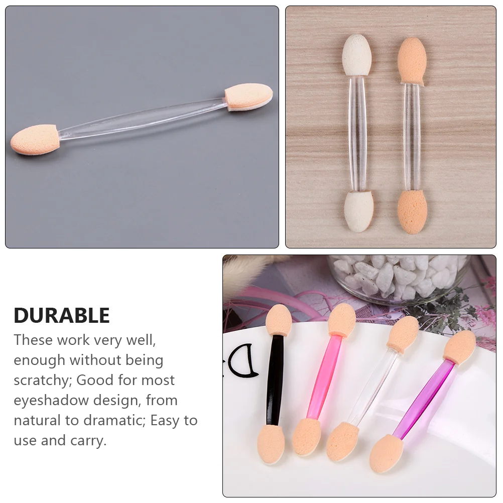 50 個両面使い捨てアイシャドウアプリケーターメイクブラシアイシャドウツールアイシャドウブラシメイク用品