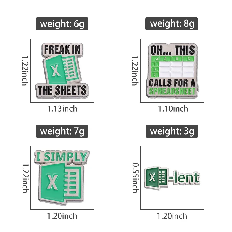 Questo chiama per un foglio di calcolo spille smaltate Cute Excel Sheet Table File spille distintivo con risvolto gioielli divertenti regalo per