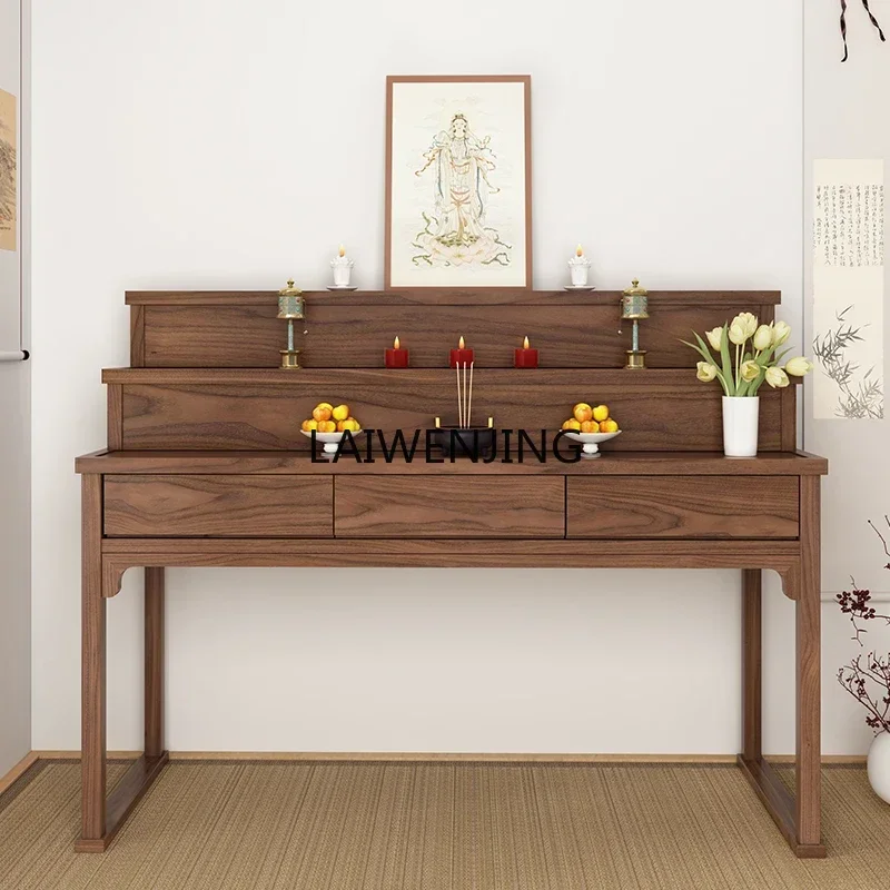 SGF solid wood table incense case household new Chinese three-layer Buddha table Buddha platform