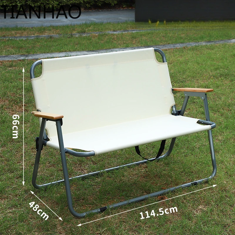 Outdoor Camping Folding Chair Portable Beach Recliner Double Multi-Functional Leisure Backrest Fishing