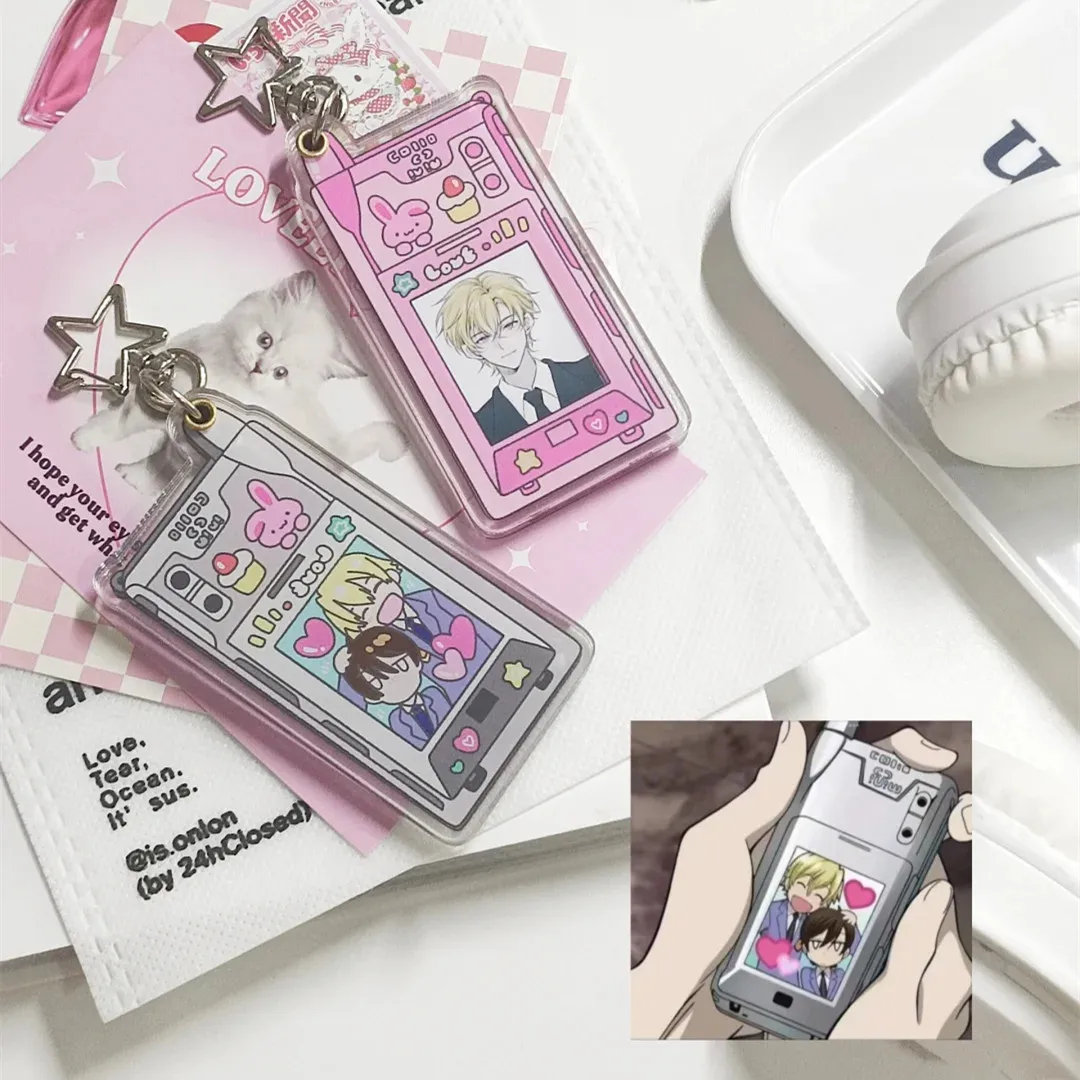 Llaveros de Anime Haruhi Fujioka para mujer, Oran High School Host Club, llavero acrílico, colgante para hombre, accesorios de adorno, regalo para Amiga