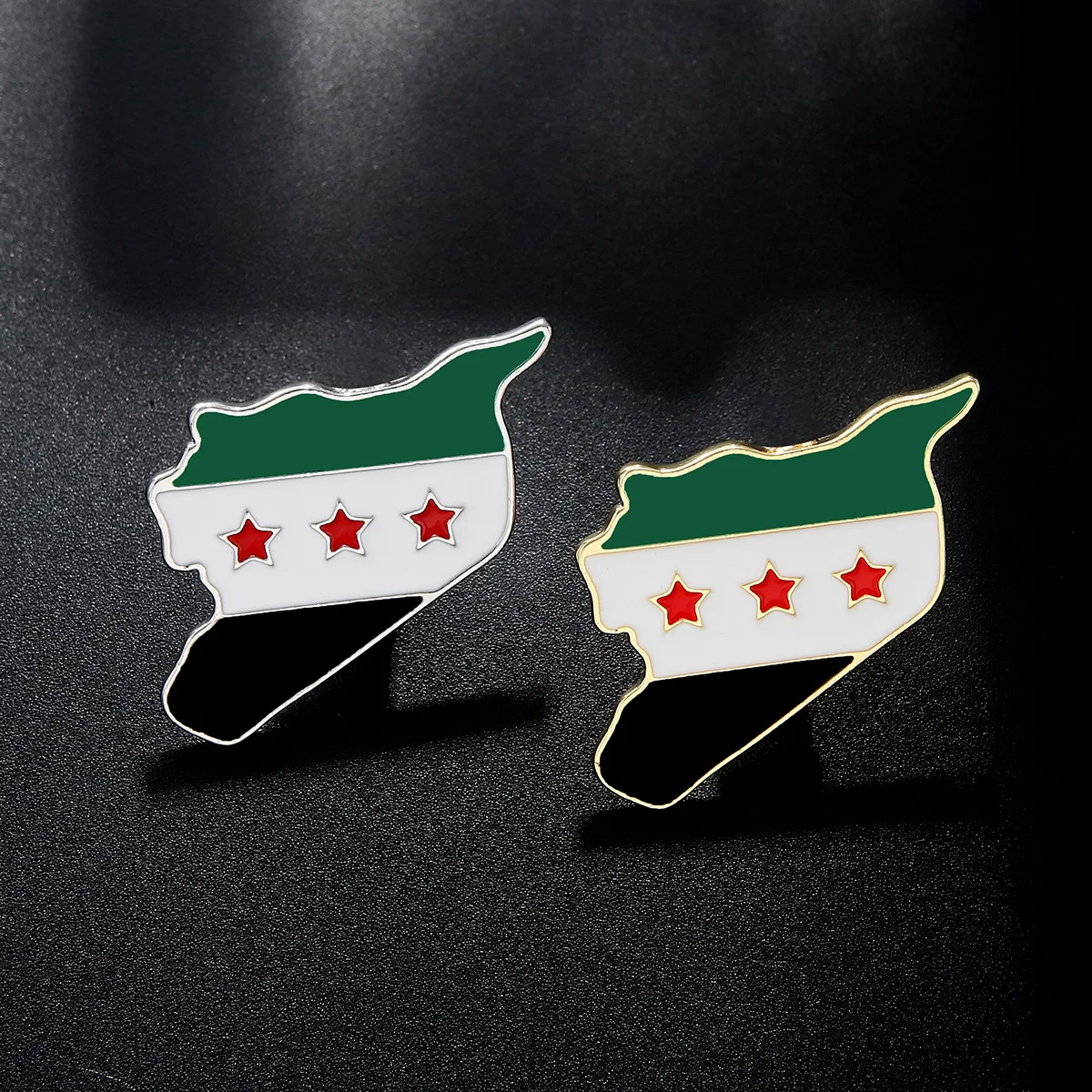 New In Syrian Map Flag Brooches for Men Women Fashion Alloy Drip Oil Pins Unisex Badge Jewelry Gifts Accessories Wholesale