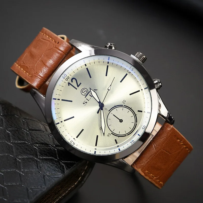 

Best Selling Luxury Fashion Quartz Watch for Men High Quality Original Leather Strap Waterproof Multifunction Man Watch