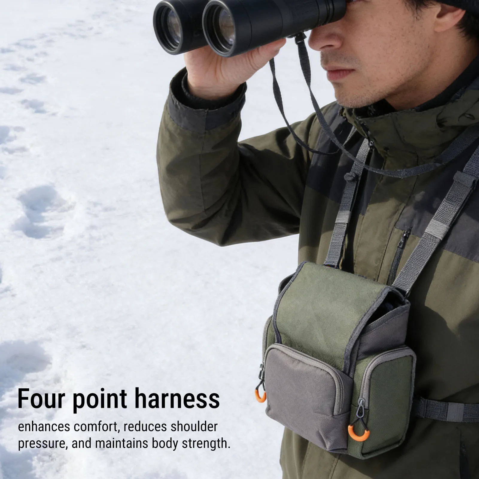 

Чехол-сумка для бинокля на пояс/грудь, регулируемый, с дождевиком, для дальномеров и использования на открытом воздухе