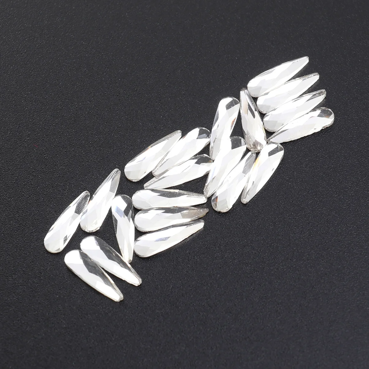 

20 Pcs Drop Drill Gems Rhinestones Shaped Nail Decor Art DIY Salon Home Use Natural False Nails Polish