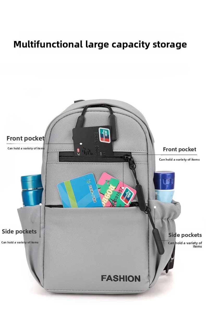 New Fashionable Men's Chest Bag, Outdoor Sports Crossbody Bag, Versatile Casual Single-shoulder Bag, Sports Small Backpack Bags