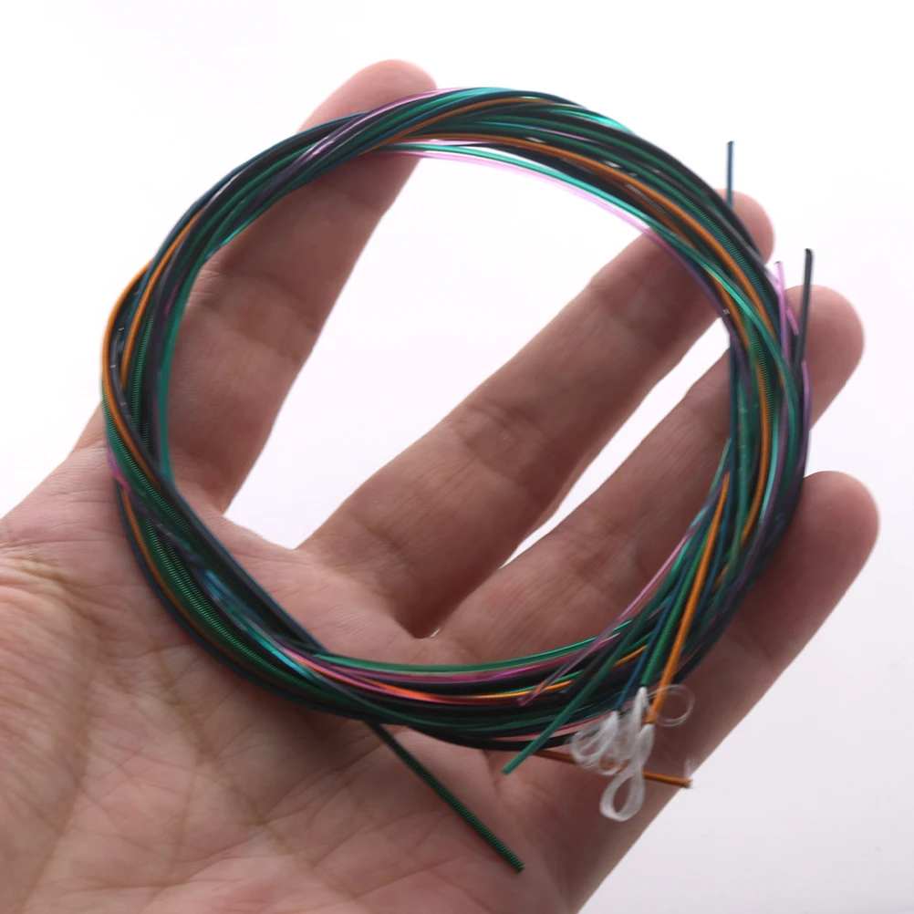 

Colorful Guitar Strings Replacement Set Durable Nylon Folk Guitar Strings Easy to Replace Resonant Sound Practical for 6-String