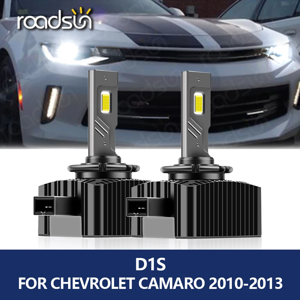 

roadsun D1S Led Headlight for Chevrolet Camaro 2010-2013 30000LM 1:1 Xenon Car Light 6000K White 110W Hight Low Beam Bulbs