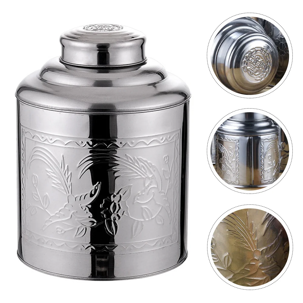 

Tea Bags Stainless Steel Canister Loose Leaf Storage Jar Decorative Wrapping Sealing