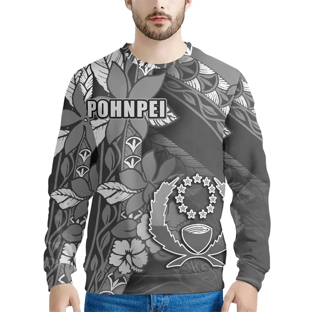 

New Arrival Polynesian Tribal Samoa Pohnpei Islands Print Fashion Hoodie Special Sweatshirt Casual Autumn O-neck Pullover Hoodie