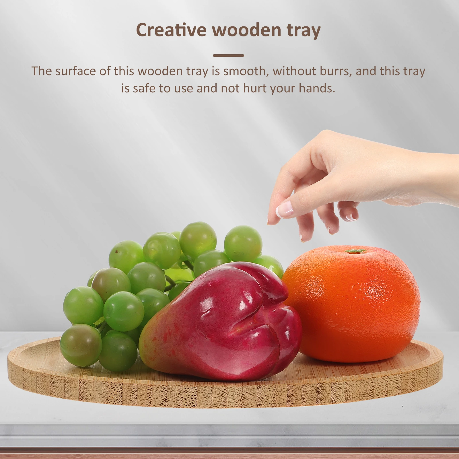 

Wooden Serving Tray Natural Wood Fruit Tray Multi-Functional Food Dessert Cake Display Holder for Kitchen Party Picnic Tea Room