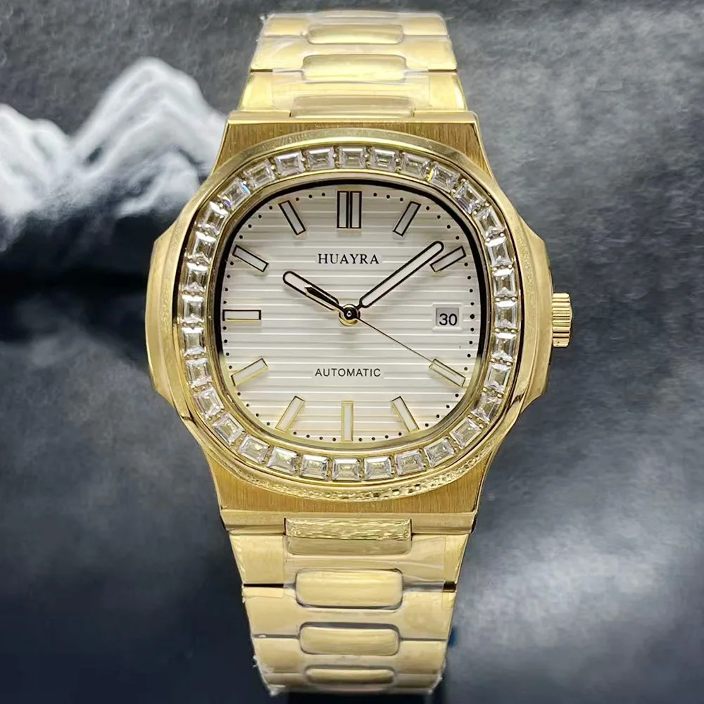 The New HUAYRA Men's Mechanical Watch Features an Automatic Movement Made of All-Gold Stainless Steel and Is Water-Resistant