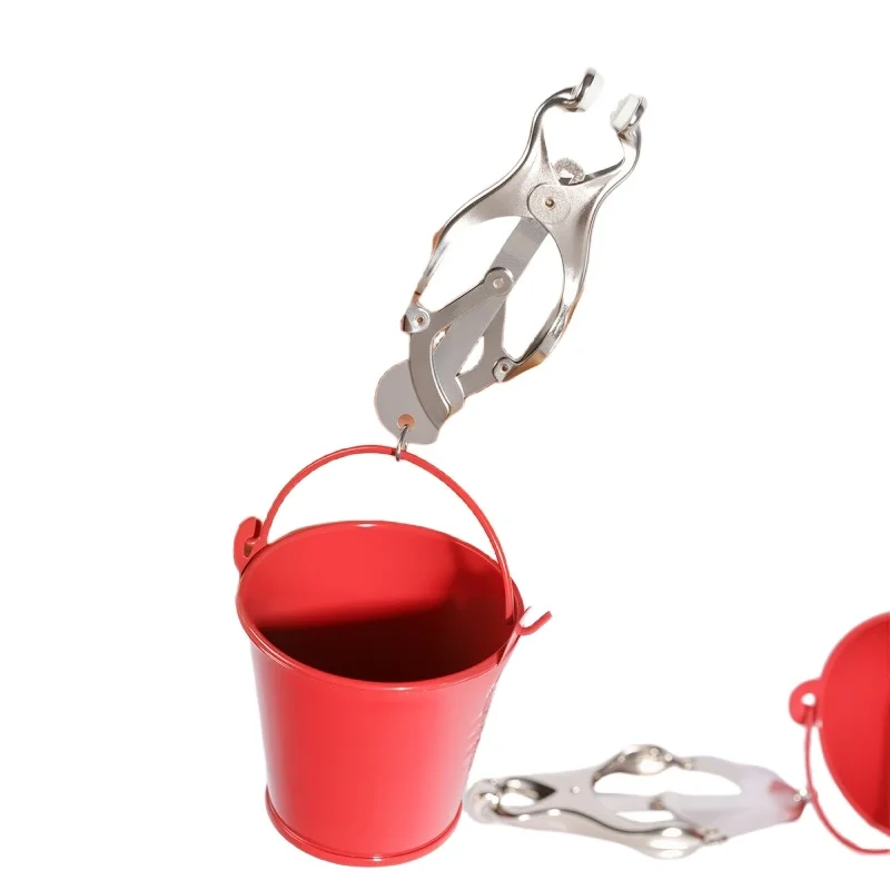 Small Bucket Metal Chain Nipple Clamp with Adjustable Massager Labia Clips For Women Stimulation Bdsm Bondage Breast Sex Toys view 5