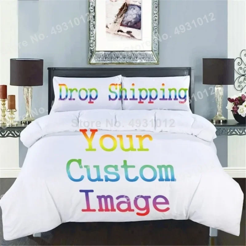 3D Printing Private Living Picture Custom Link Bedding Set with Beautiful Photo Polyester Home Textiles Duvet Cover Sets