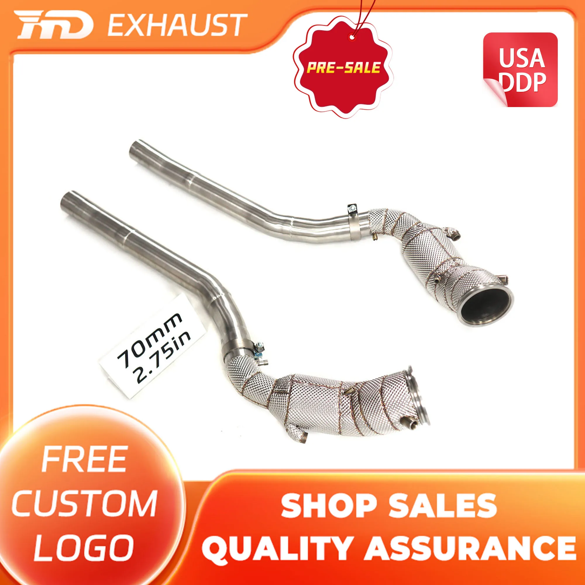 

HMD Pre-sale Exhaust System Performance Downpipe for Ferrari Purosangue 6.5L With Heat Shield With Catalysis Equal Length Pipe