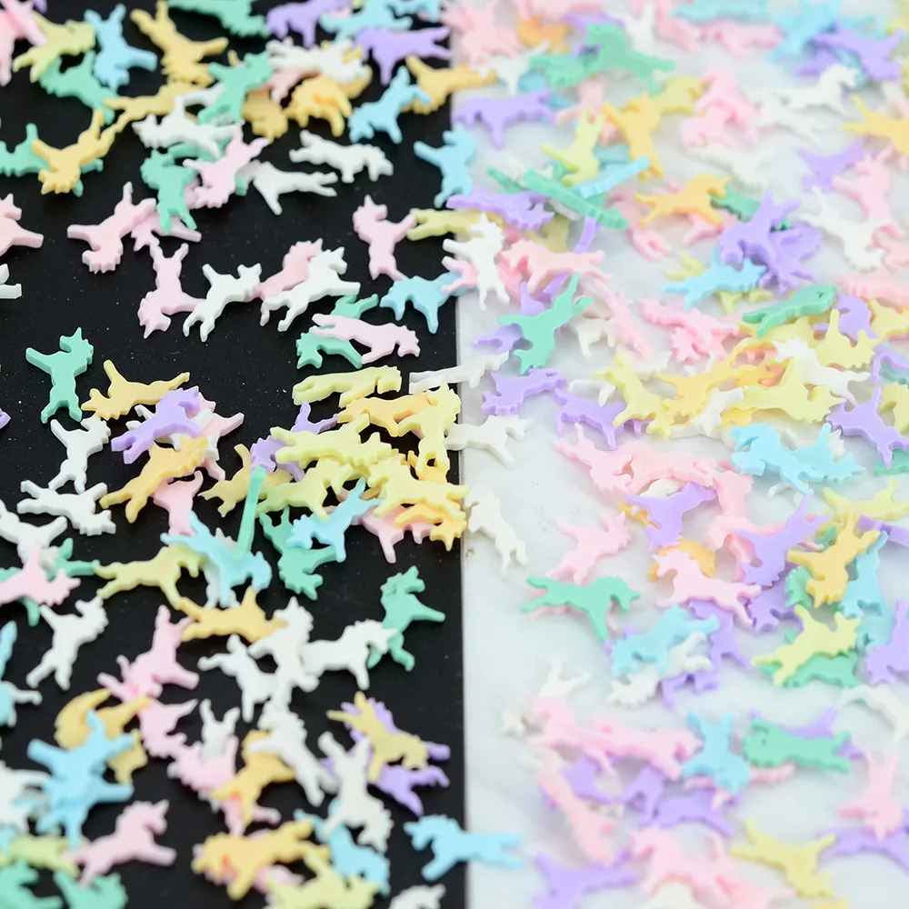 20g 6mm Mix Unicorn Soft Polymer Clay Slices Nail Art Decoration DIY Craft Jewelry Making Epoxy Resin Filler for Crystal Mud
