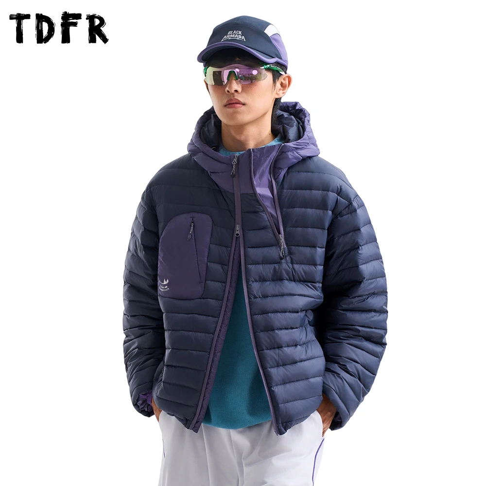 

Карманный сращенный пуховик мужской зимний стиль сафари толстый капюшон с длинным рукавом на шнурке стеганая куртка мужская