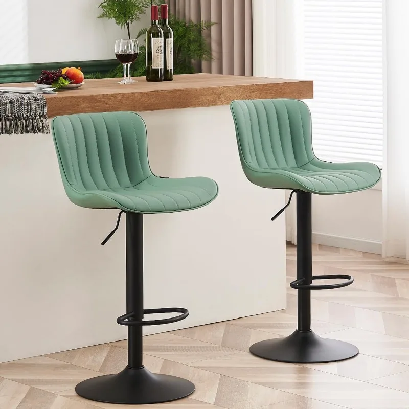 Ajustável Bar Stools Set com costas, giratória Modern Bar Stool, altura do contador, Kitchen Island, 2 Barstools, 24"