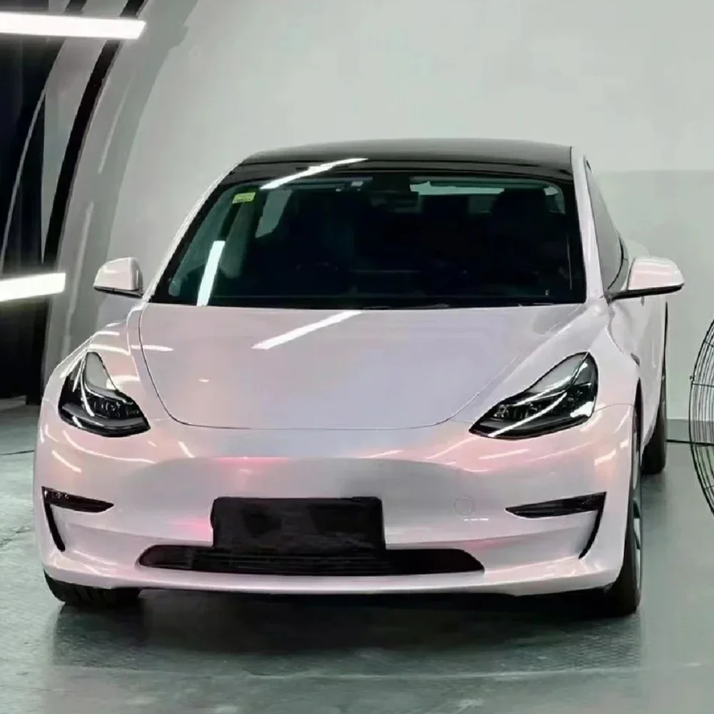 Platinum Phantoom Pink Car Sticker Wrap Vinyl Film Color Change PET Bubble Free Film PVC Decal Car Accessories Interior Exterior view 3