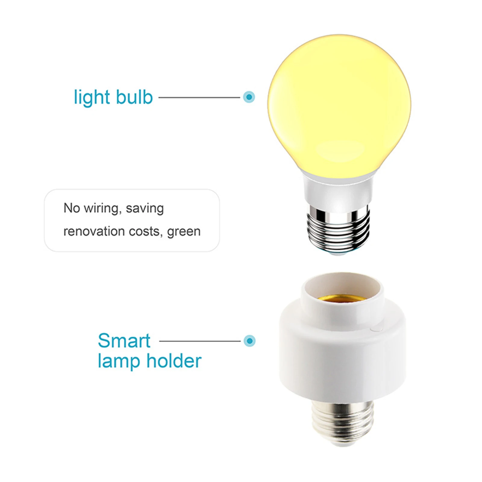 1 pz/5 pz Tuya Smart Slampher WiFi Smart Light Bulb Holder E27 portalampada Wireless Timer reale per Smart Home