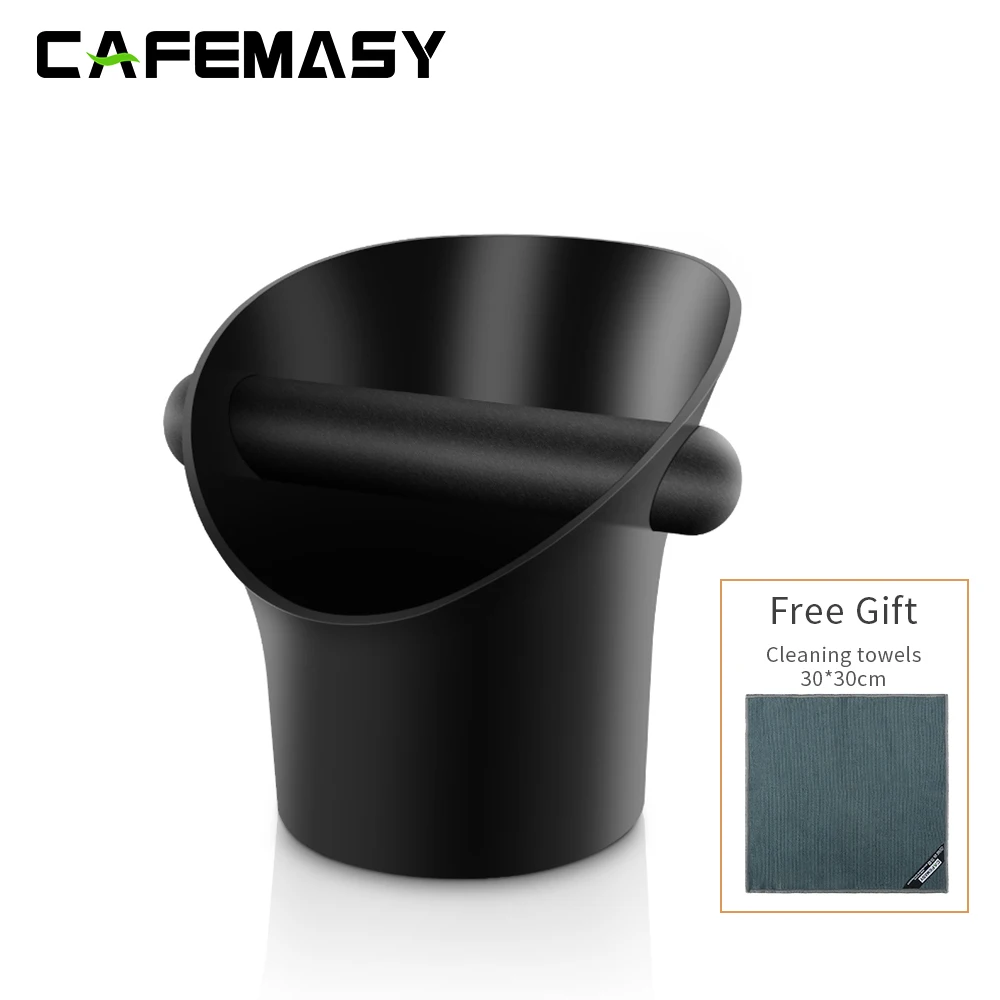 

CAFEMASY ABS Espresso Knock Box Wide Mouth Anti slip Coffee Grind Dump Bin Waste Bin Knock Bar Tools Coffee Powder Bucket