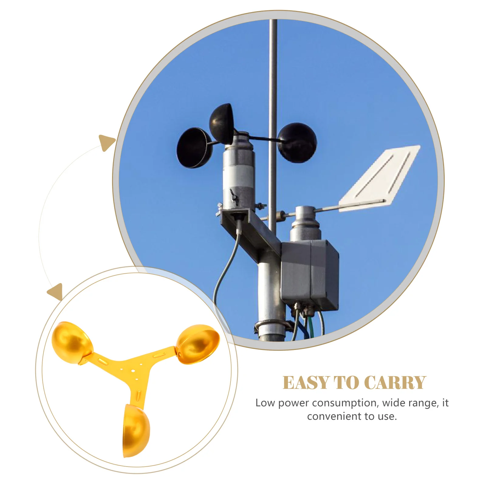 

Professional Anemometer Sensor Wind Cup Outdoor Accessories Lightweight Easy Installation Replacement Vanes Wide Range Good Data