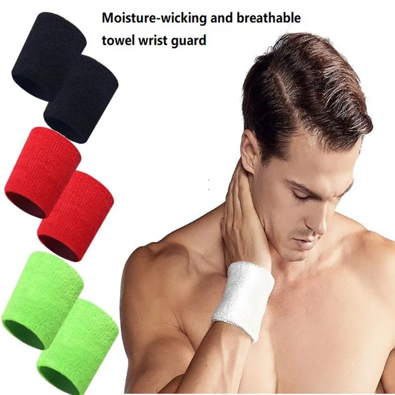 

1/2/10 pcs Towel Sports Wristbands Tennis Sweat Bands Wrist Guard For Basketball Volleyball padel Fitness Sweatbands Wrist Wrap