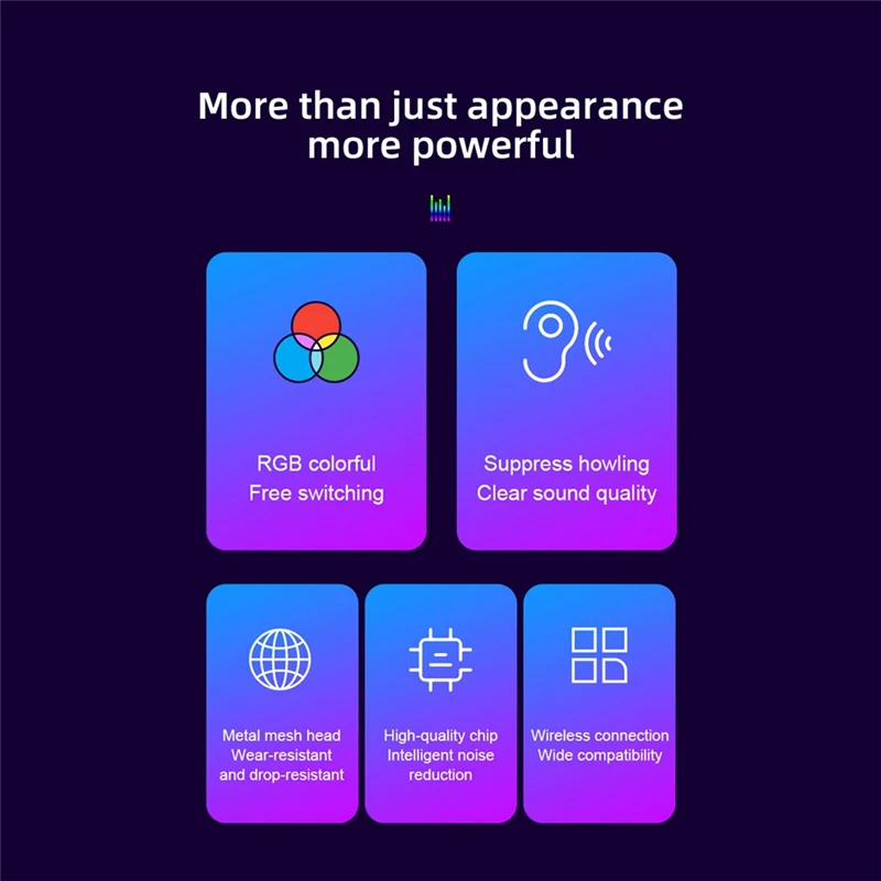 SQPP-2.4G ميكروفون لاسلكي RGB ميكروفون ديناميكي قابل لإعادة الشحن لواجتماعات عرض الكنيسة KTV المنزلية