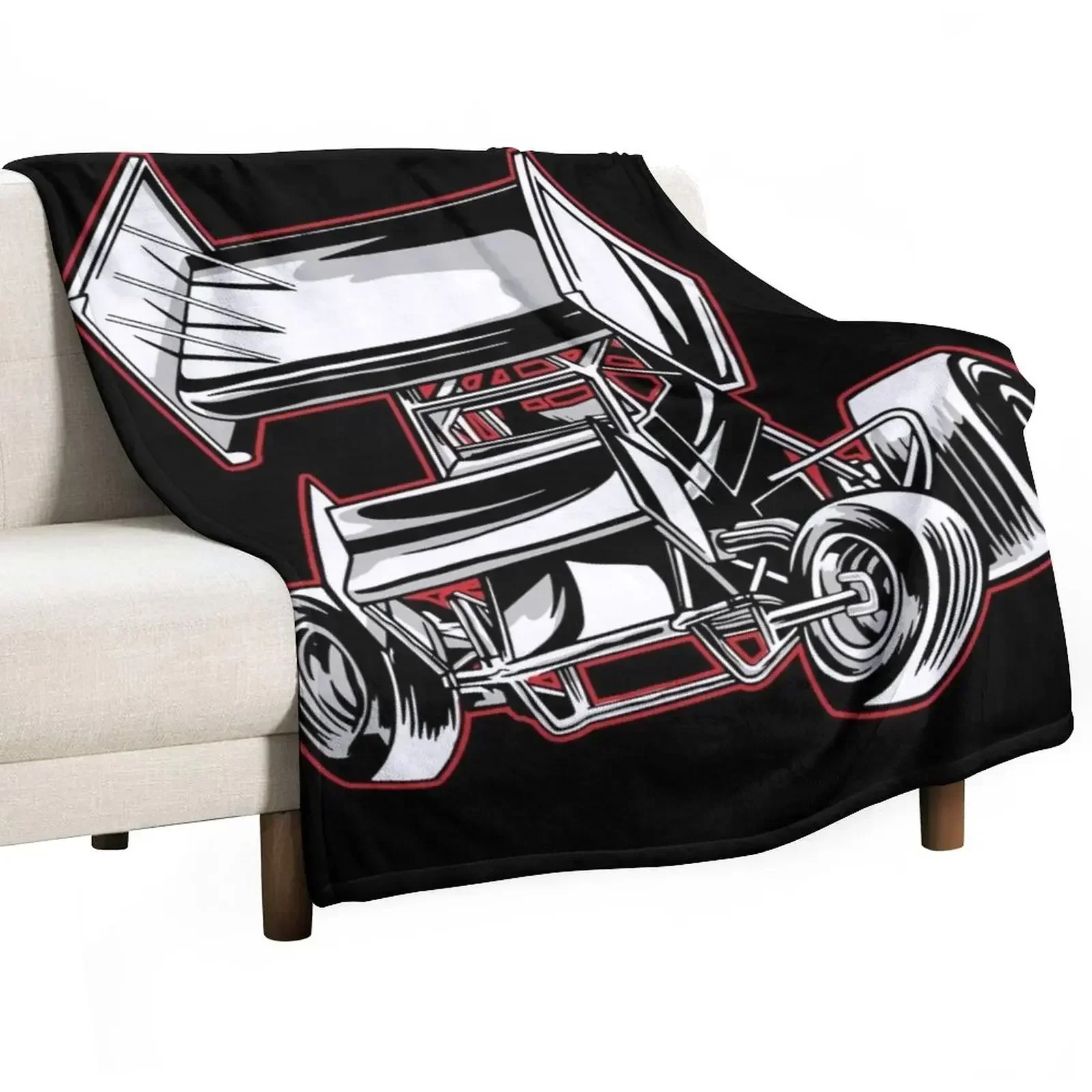 

Offroad Rally Sprint Car. Throw Blanket Cute Plaid Decorative Throw Flannels Blankets