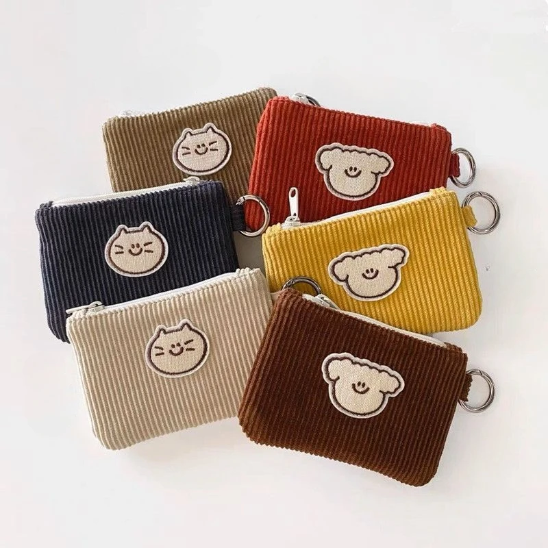 

BOMO Cute Patch Coin Purse Fashion Vintage Korean Style Short Card Wallet Casual Kawaii Cartoon Zips Bags for Women Trend 2024