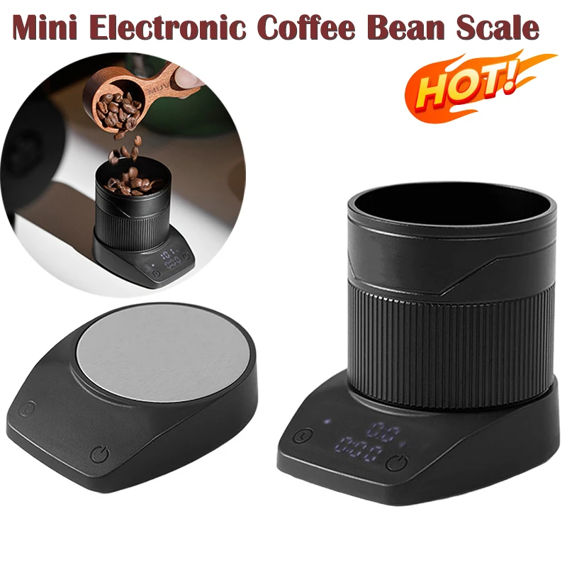 Mini Coffee Scales Electronic Coffee Bean Scale Palm Size Timing Weighing Scale Home Kitchen Tool Coffee Bar Accessories